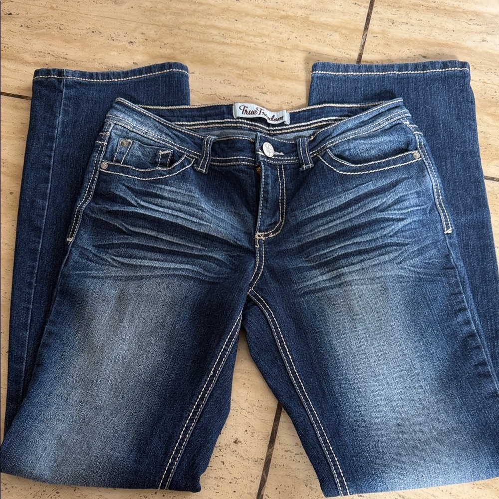 True Freedom Women's Classic Blue Straight Leg Jeans